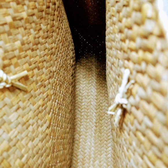 Raffia Tote Handbag Vegan Purse l - Picture 10 of 11